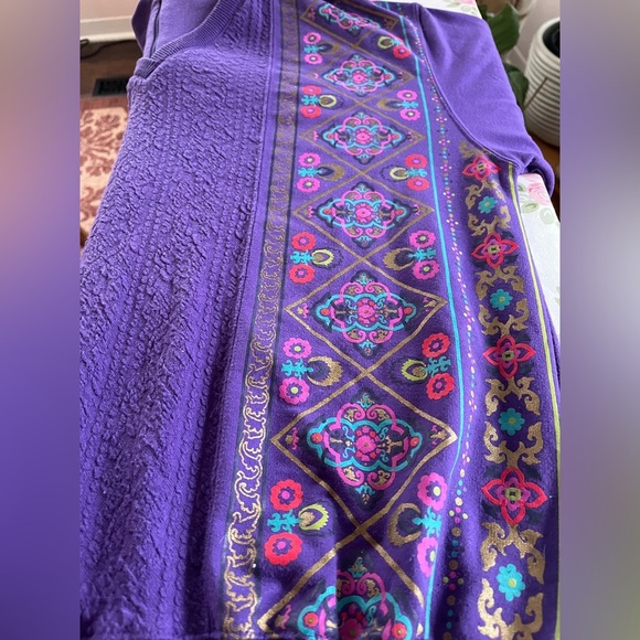 VINTAGE Blast Purple Long Sleeved Eclectic 80s Grandmacore Sweater Retro Large - Picture 9 of 11